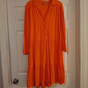 Falls Creek Coral Long Sleeve Dress